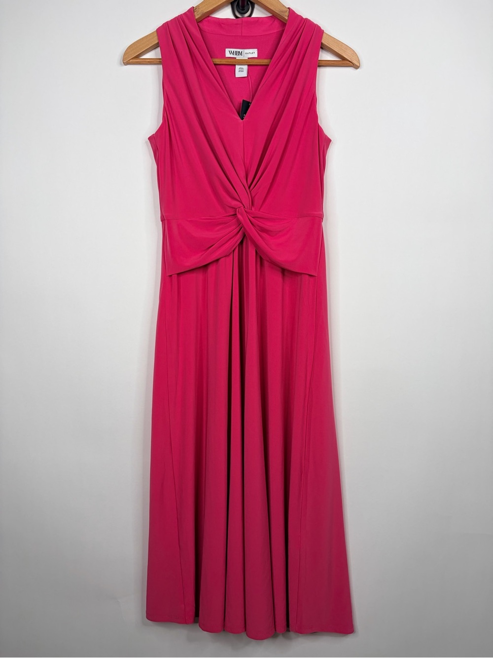 White House Black Market Sleeveless Twist-Front Maxi Dress - Hot Pink